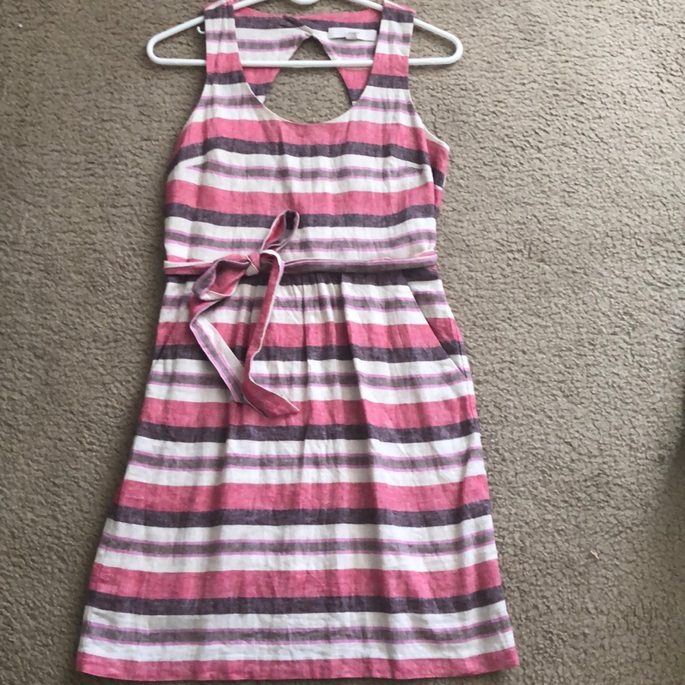 Loft Striped Dress With Pockets